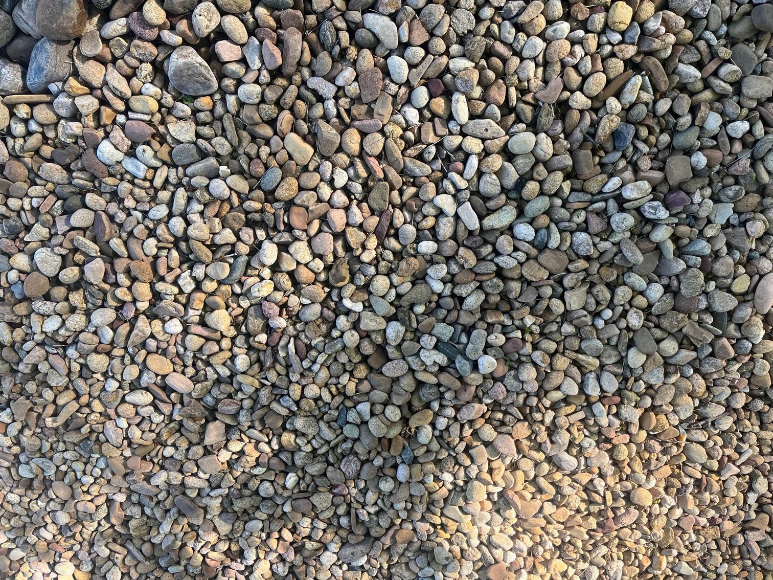 River rock in landscaping