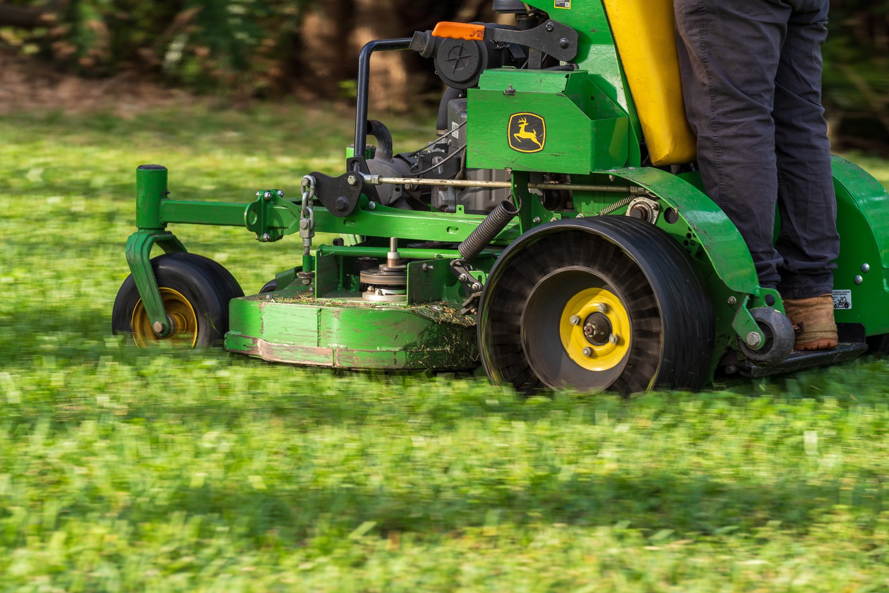 close up of riding lawn mower