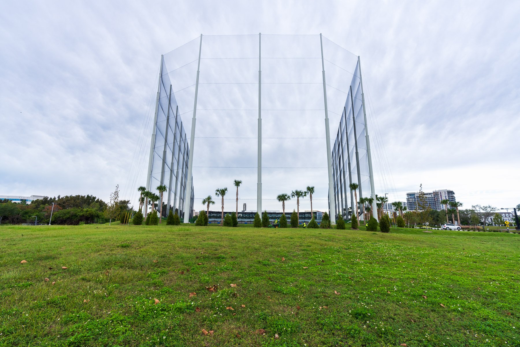 landscaping around top golf net